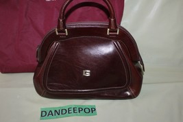 Giuda Italy Brown Leather Designer Women&#39;s Handbag With Bag - £217.97 GBP