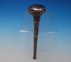 Repousse by Unknown Sterling Silver Umbrella / Cane Handle w/Ferns Flowers #7514 - £228.70 GBP