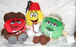 M&amp;M&#39;s Toy Plush Characters set of 3 from Adventures of Indiana Jones - 8 &quot;tall - £16.82 GBP