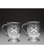 Kiely Irish Coat of Arms Glass Coffee Mugs - Set of 2 - £26.68 GBP