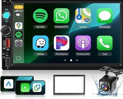 Double Din Car Stereo with Wireless Carplay & Android , 7 Inch HD Touch back up Item image 7