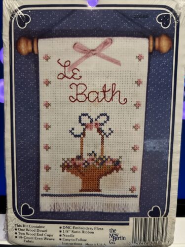 Brand New Welcome Friends Crosstitch Kit Le Bath Small Hanging Banner Wo... - $7.80