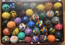 40 Vintage Bouncy Balls - Toy Balls - Swirls - BOUNCE BALL - £14.04 GBP
