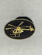MD 600 N Helicopter Gold Plated Black Fill Oval Lapel Pin - $8.91