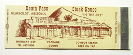 Reata Pass Steak House - Humboldt, Arizona Restaurant 20 Strike Matchbook Cover - £1.38 GBP