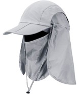 Foldable Sun Cap, Fishing Hats, Upf 50+ Protection Caps With Face Mask N... - $34.98