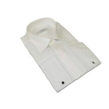 Men CEREMONIA Formal Tux Cotton Shirt Slim Fit Turkey #JKL 13 White Pin Dot image 7