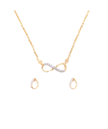 22ct Yellow Gold Infinity 18.5 inch Necklace &amp; Matching Stud Earrings Set - $1,355.14