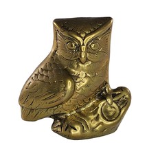 Vintage Brass Owl Figurine On Branch Decorative Paperweight Brass MCM - $14.99