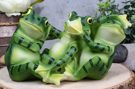 Ebros Whimsical Funny See Hear and Speak No Evil Trio Amphibian Frogs Figurine - £16.77 GBP