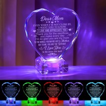 Unique Mom Gifts Mom Love Crystal Gifts for Father Mothers Day Birthday Engraved - £54.67 GBP