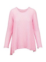 Chelsea &amp; Theodore L/S Textured Sweater Pink /White Women&#39;s Sz L-XXL NWT... - $367.53 MXN
