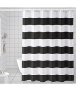 Rich Black &amp; White Rugby Stripes Fabric Shower Curtain, Modern, 72&quot; x 72... - $398.89 MXN