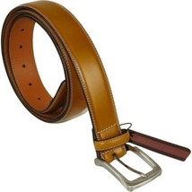 Men VALENTINI Stitched Leather Belt Classic Pin Buckle Business Dress V7... - $29.99