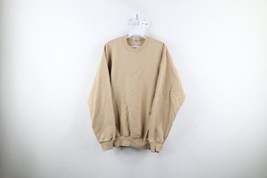 Vintage 90s Streetwear Mens Size Large Faded Blank Crewneck Sweatshirt Beige - £39.52 GBP