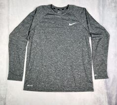Nike Shirt Men’s Large Gray Crew Neck Long Sleve Dri Fit Swim UPF 40 Ras... - $28.06