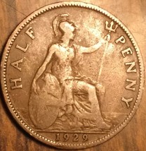 1929 Uk Gb Great Britain Half Penny Coin - £1.43 GBP