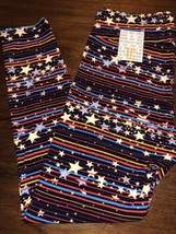 NWT LuLaRoe Tall &amp; Curvy TC Navy Yellow White Stars Americana 4th July L... - £19.54 GBP