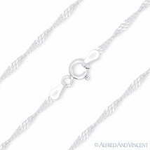 2.2mm Singapore Link Solid Italy 925 Sterling Silver Rope Italian Chain Necklace - £18.99 GBP+