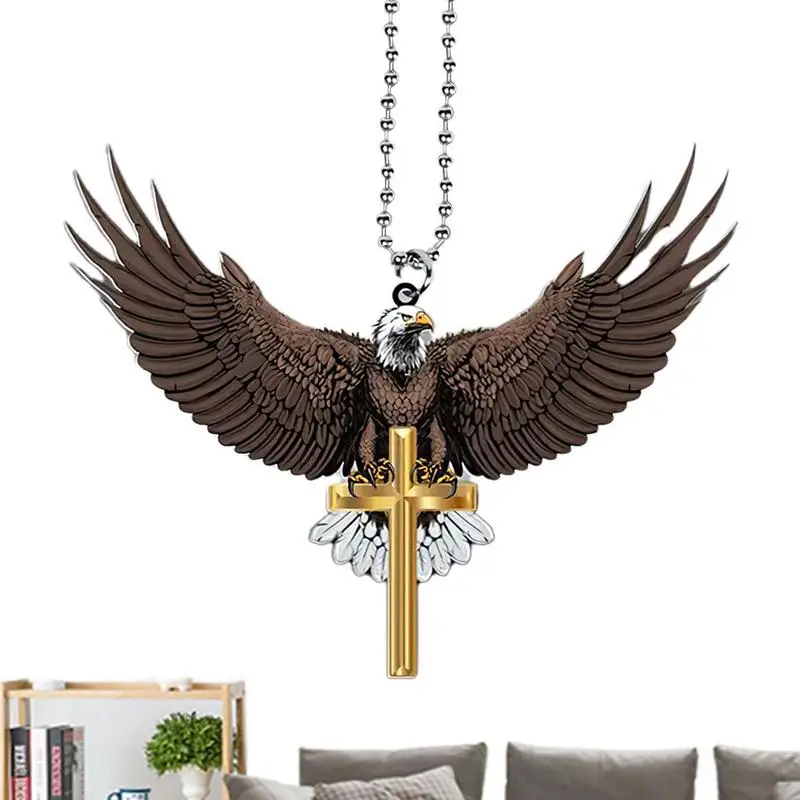 Car Pendant Rearview Mirror Decoration Hanging Eagle Charm Ornament American - £11.39 GBP