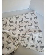 NEW GRAY WHITE Deer Lined Window Valance up to 50 inches wide Nursery Cu... - £10.88 GBP