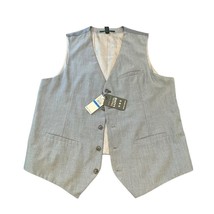 Perry Ellis Men&#39;s XL Travel Luxe Suit Vest Gray NWT Wedding Formal Dressy - $39.59