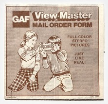 1977 GAF VIEW-MASTER Mail Order Form Fold Out Poster Catalog Reel Packet... - £0.85 GBP