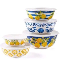 Ten (10) Piece Mixing Bowl Set ~ Melamine ~ NAVY ~ Multi-Colored ~ HV021... - $60.00