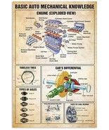 Basic Auto Mechanical Knowledge metal wall poster decor Tin Sign garage Bar - $536.38 MXN+