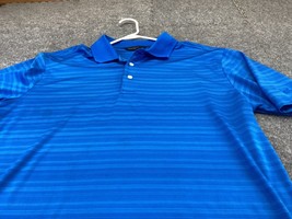 Walter Hagen Essentials Polo Men&#39;s SIZE Medium Blue Short Sleeve Polyest... - £7.78 GBP