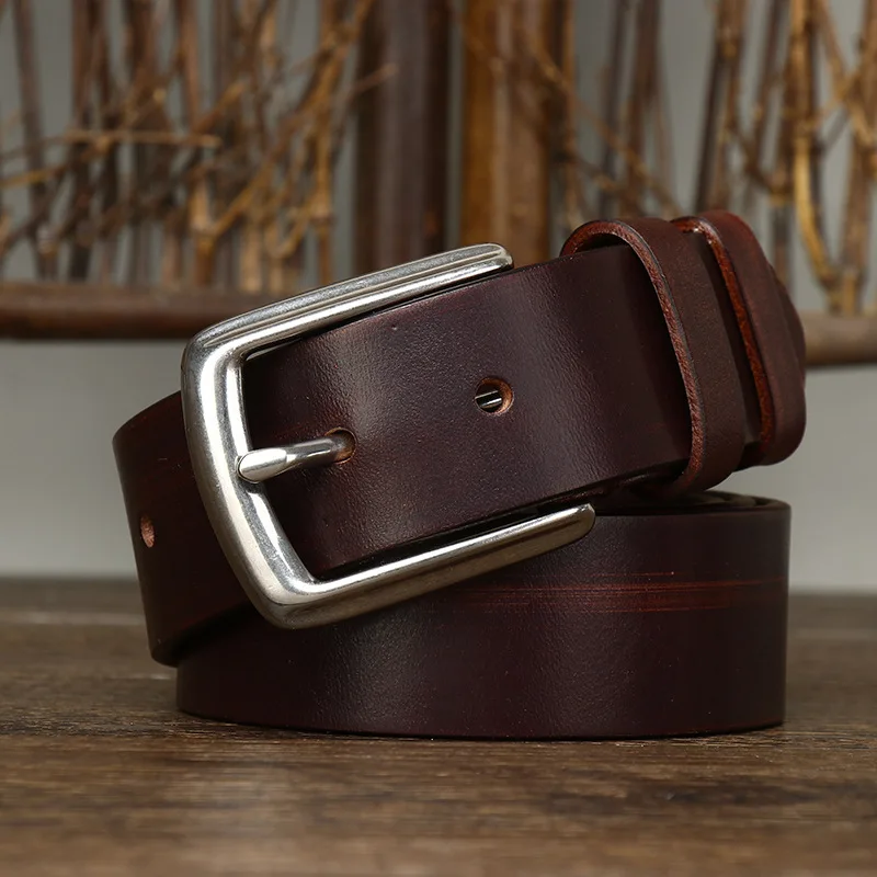 3.8CM Male Retro Horse Bridle Oil Wax Belt Cowboy Jeans Genuine Leather -125CM - £54.35 GBP