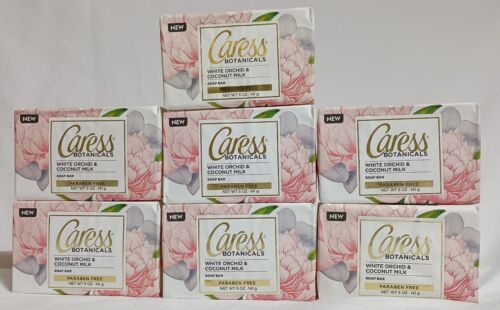 7 Caress Botanicals White Orchid &amp; Coconut Milk  Bar Soap 5 oz Each  - $44.95