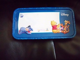 DISNEY Winnie The Pooh &amp; Friends BLUE Pencil Tin Metal Case SCHOOL EUC - $14.60