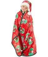 Elf on the Shelf Kids Santa Hat and Throw Set: Embrace the Holidays in Warmth - £21.89 GBP