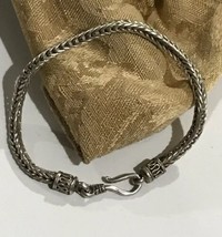 Sterling Silver 925 Byzantine 4mm Bali  Bracelet 11.5Grams 7.5” Long - £74.69 GBP