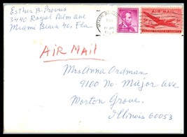 1964 US Air Mail Cover - Miami Beach, Florida to Morton Grove, Illinois N7 - £2.31 GBP