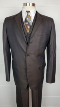 Vintage 1960s Phoenix Mens 3pc Brown Sharkskin Suit 41L? - £175.16 GBP