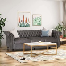 Slate Suede Sofa: Modern &amp; Comfortable 3-Seater - £612.88 GBP