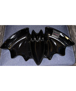 Halloween Black BAT Divided Chip Dip Serving Bowl Melamine 20&quot; Christian... - $36.99