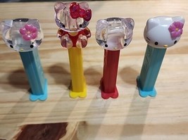 HELLO KITTY Pez Crystal Clear &amp; White Head PEZ Dispensers COLLECTIBLE Sa... - £12.75 GBP
