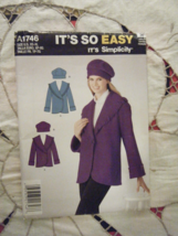 Simplicity 1746 Misses Fleece Jacket and Hat Sz Xs-Xl #30 - $6.29