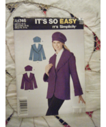 Simplicity 1746 Misses Fleece Jacket and Hat Sz Xs-Xl #30 - £4.72 GBP