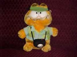 9&quot; Garfield Dakin Tourist Hawaiian Shirt Visor Camera Plush Toy With Tags 1981 - £19.45 GBP