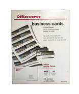 Office Depot Matte Business Cards 2&quot; X 3 1/2&quot; White Pack Of 1,000 Supply... - £35.51 GBP