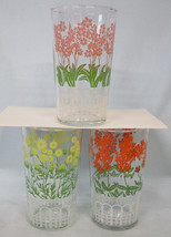 Rare Swanky Swigs Flower and Fence Glasses 4 1/2&quot;, Set of 3 Different - $19.79