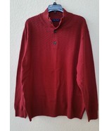 New! Men&#39;s Alan Flusser XXL Mock Turtleneck Sweater Burgundy Cable Knit - €21,20 EUR