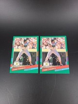 1990 Leaf Jose Canseco #536 Donruss Oakland Athletics Baseball Card Lot Of 2 - £1.50 GBP