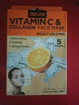 Azure Vitamin C &amp; Collagen Face Mask Moisturizing,Restoring,Toning,Brightening - £10.08 GBP