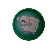 VINTAGE FISHER PRICE BARNYARD BINGO GREEN SHEEP ANIMAL COIN REPLACEMENT - $10.89