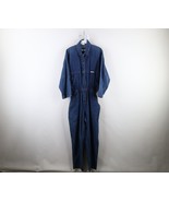 Vintage 70s 80s Streetwear Womens Large Distressed Denim Jean Romper Jum... - $138.55